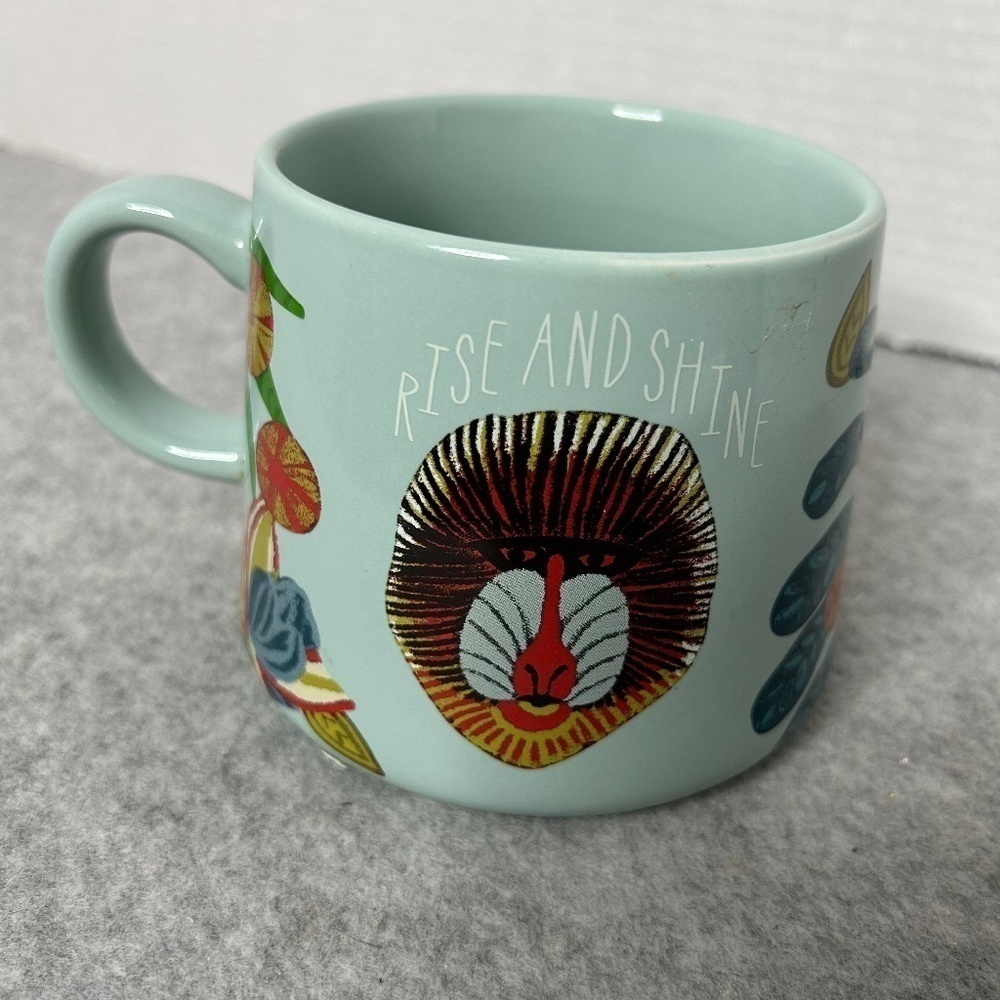 Opalhouse Blue Monkey Rise and Shine Mug 5x3.5” Holds 10oz